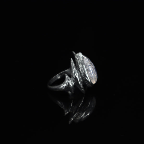 Lestat Ring - Rainbow Moonstone - Size 6.25 - Ready to ship