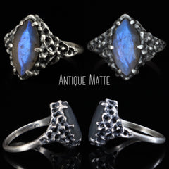 Aphrodite Ring (Labradorite and Rainbow Moonstone)