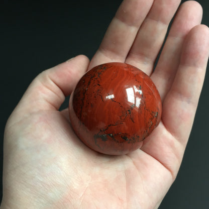 Snakeskin Jasper Ball with Wooden Stand
