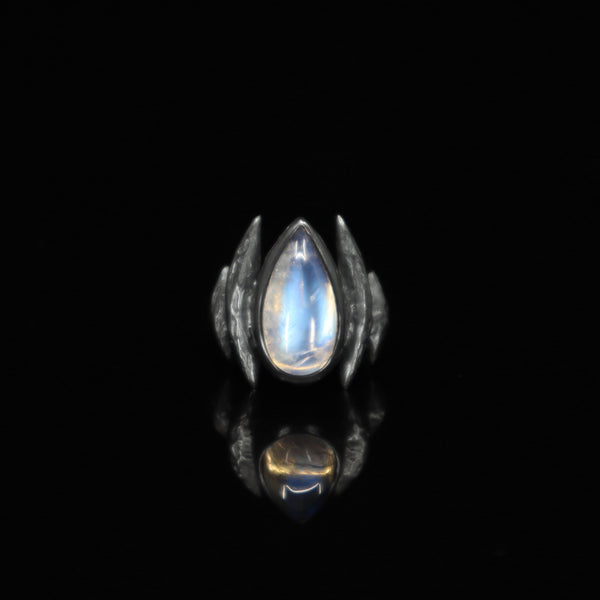 Lestat Ring - Rainbow Moonstone - Size 6.25 - Ready to ship