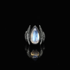 Lestat Ring - Rainbow Moonstone - Size 6.25 - Ready to ship