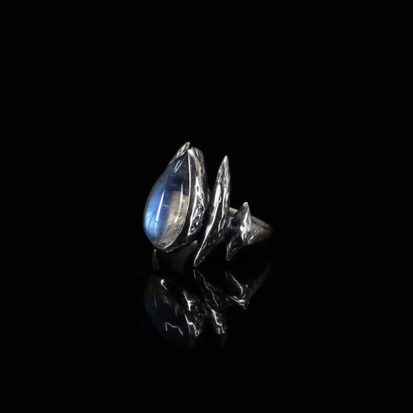 Lestat Ring - Rainbow Moonstone - Size 6.25 - Ready to ship