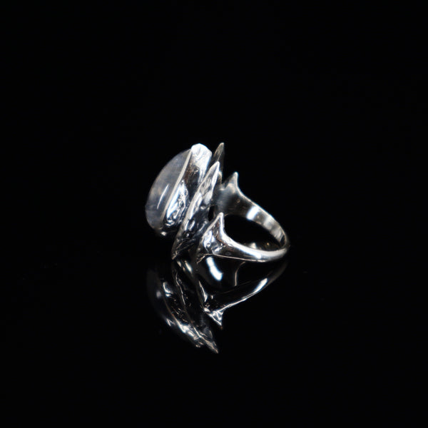 Lestat Ring - Rainbow Moonstone - Size 6.25 - Ready to ship