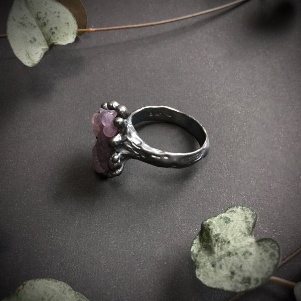 Grape Agate Ring IX OOAK - Size 8