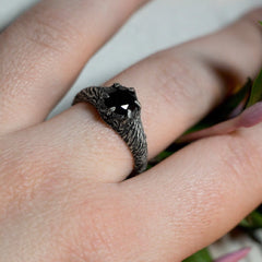 Forest Nymph Ring - size 9.25 - Black CZ - Ready to Send