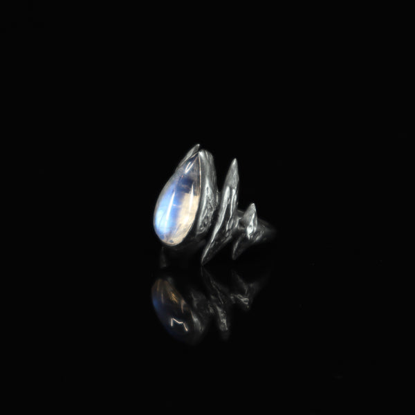 Lestat Ring - Rainbow Moonstone - Size 6.25 - Ready to ship