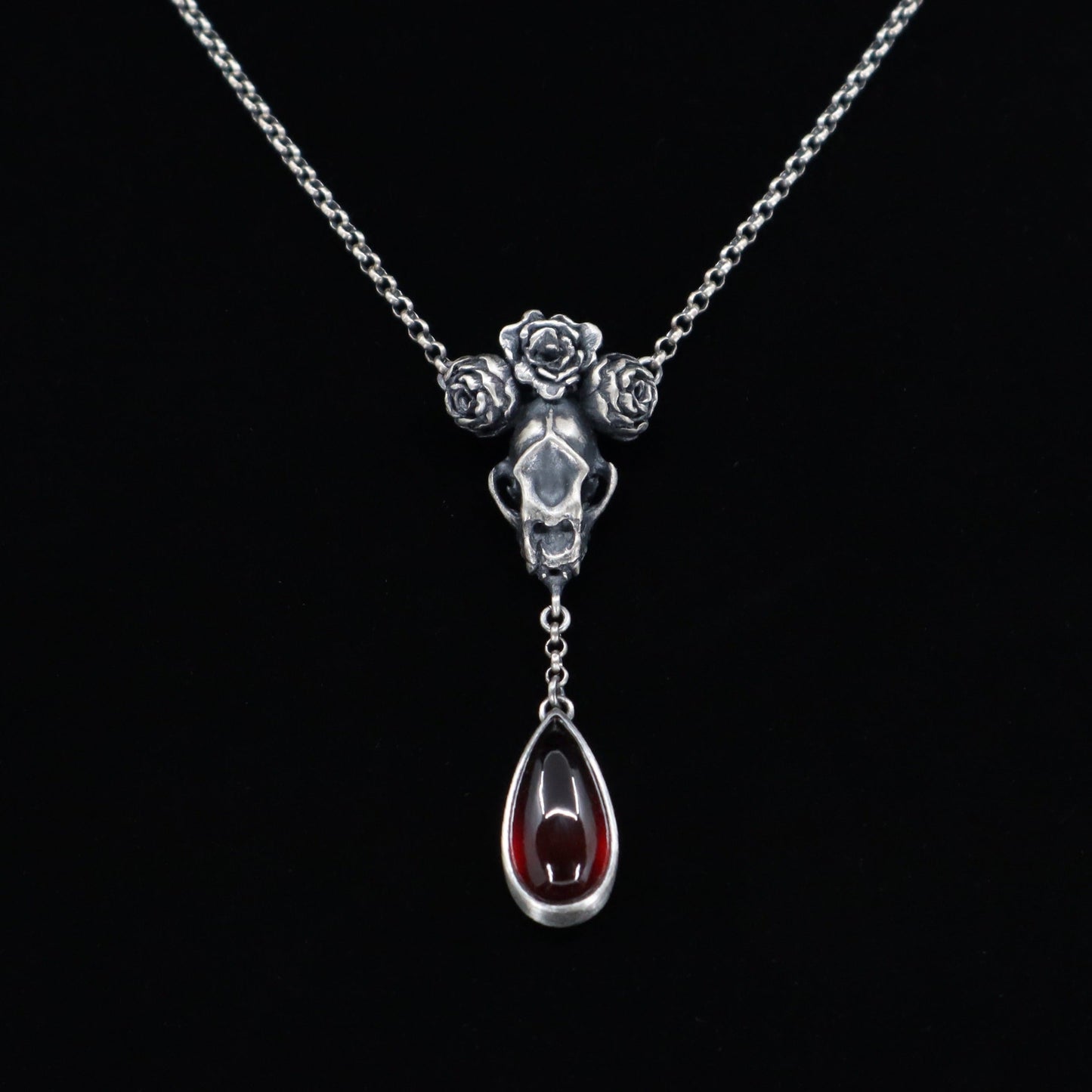 Grand High Witch Necklace - Garnet, Onyx, Moonstone, Grey Moonstone or Labradorite