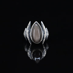 Lestat Ring (Grey Moonstone and Labradorite)