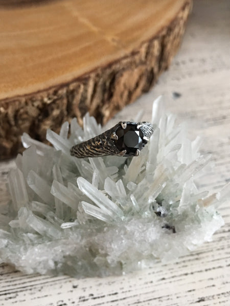 Forest Nymph Ring - (Moonstone, Labradorite, Moss Aquamarine and Black CZ versions)