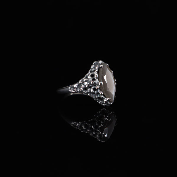 Aphrodite Ring - Grey Moonstone - Size 6.75 - Ready to Ship