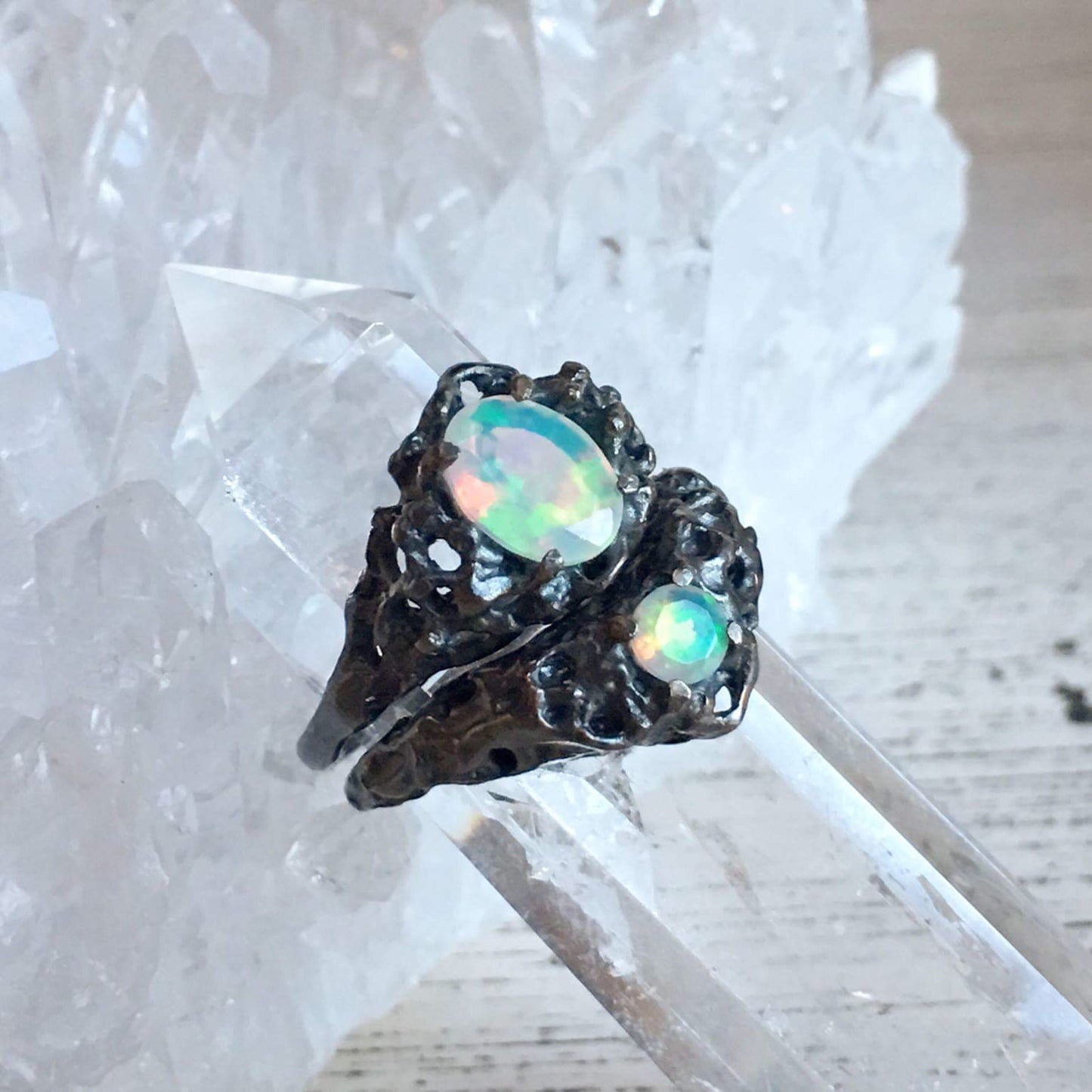 Sea Nymph Solitaire Stacking Ring