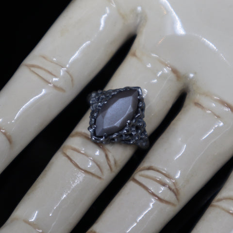 Aphrodite Ring - Grey Moonstone - Size 6.75 - Ready to Ship