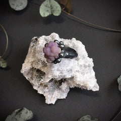 Grape Agate Ring V OOAK - Size 7.5